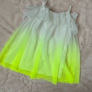 GAP Kids Dress in White and Neon Yellow